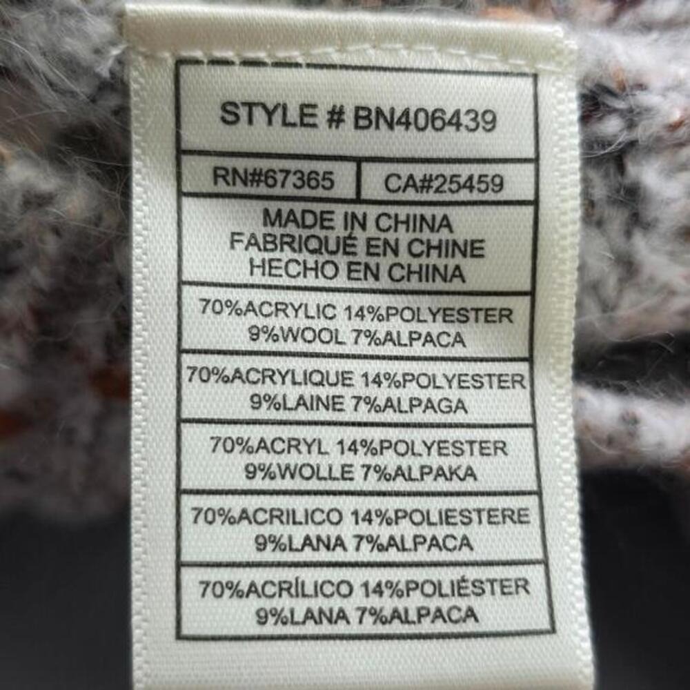Steve Madden Sweater Women's Large Textured Cable-Knit Mock-Neck Alpaca Blend - Picture 7 of 10